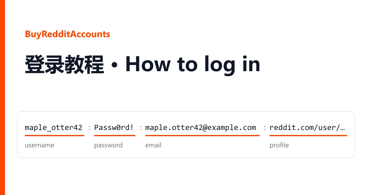 一行 Reddit 账号交付信息,拆分为用户名、密码、邮箱和主页链接